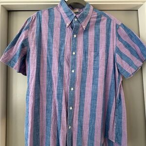 J. Crew Casual Striped Blue and Purple Shirt